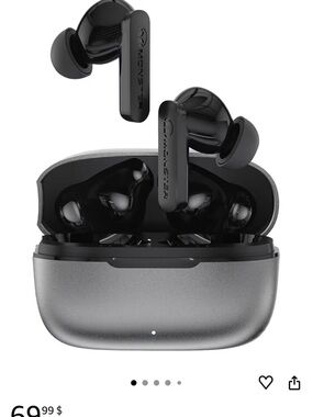 True Wireless Earbuds in Black with Charging Case